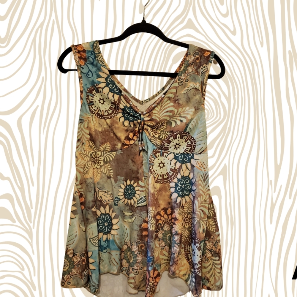 Floral Sleeveless Top - Multicolor